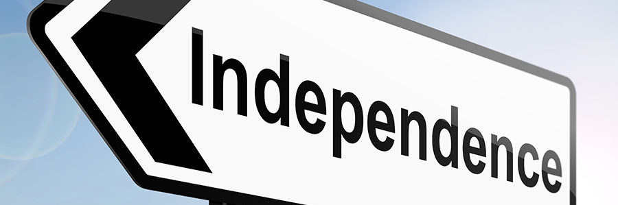 close up image of a large sign that says 'independence'